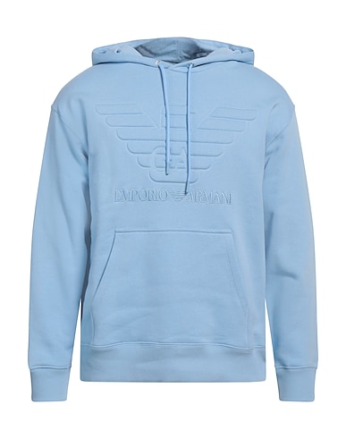 EMPORIO ARMANI Hooded sweatshirt Light blue 100% Cotton