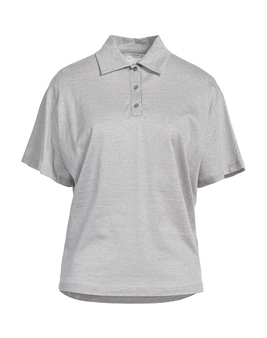 PESERICO Polo shirt Grey 50% Cotton, 50% Linen