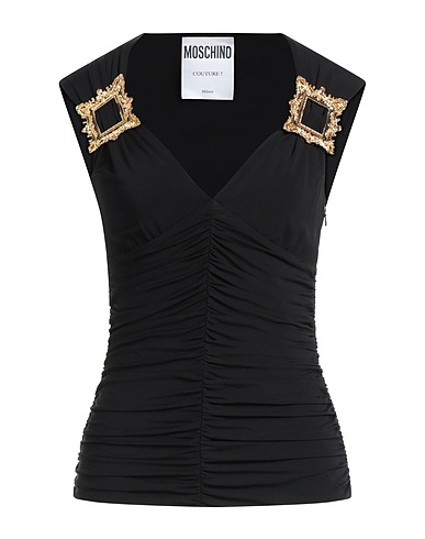 MOSCHINO Top Black 91% Viscose, 9% Elastane