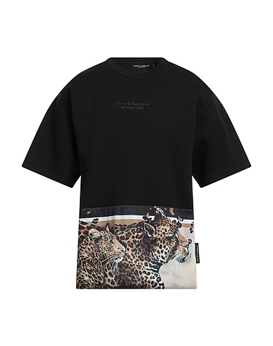 DOLCE&GABBANA T-shirt Black 64% Cotton, 27% Polyamide, 9% Polyester, Polyurethane