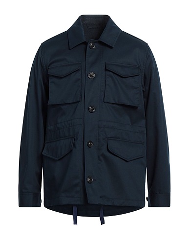 LARDINI Einfarbiges Hemd Nachtblau 65% Polyester, 35% Baumwolle