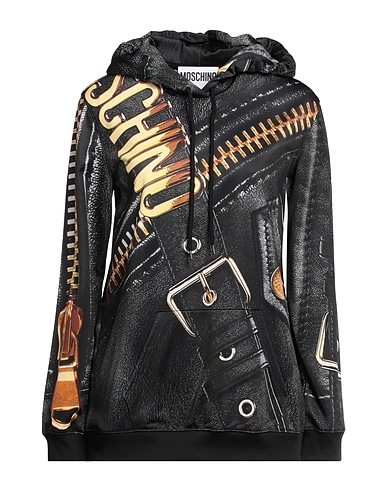 MOSCHINO Hooded sweatshirt Charcoal 96% Polyester, 4% Elastane