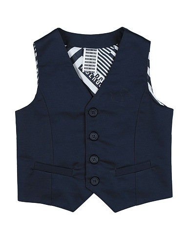 BIKKEMBERGS Waistcoat Midnight blue 97% Cotton, 3% Elastane