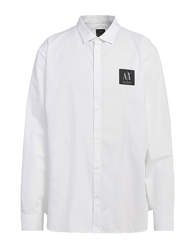 ARMANI EXCHANGE Camicia tinta unita Bianco 100% Cotone