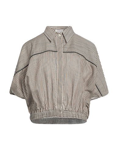 BRUNELLO CUCINELLI ストライプ柄シャツ アイボリー コットン 55% / シルク 22% / レーヨン 20% / ナイロン 2% / ポリエステル 1%