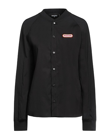 DSQUARED2 Chemises et chemisiers de couleur unie Noir 97% Coton, 3% Élasthanne
