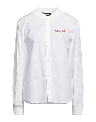 DSQUARED2 Solid colour shirts & blouses White 97% Cotton, 3% Elastane