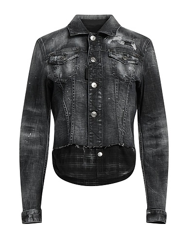 DSQUARED2 Denim shirt Black 98% Cotton, 2% Elastane