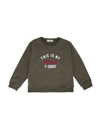 VICOLO Sweatshirt Military green 95% Cotton, 5% Elastic fibres