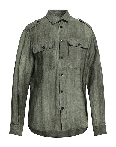 DANIELE ALESSANDRINI Linen shirt Green 100% Linen