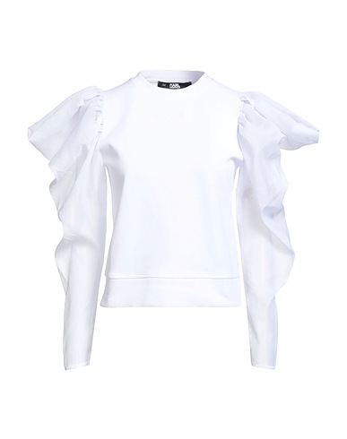KARL LAGERFELD Sweatshirt White 75% Cotton, 18% Nylon, 7% Elastane