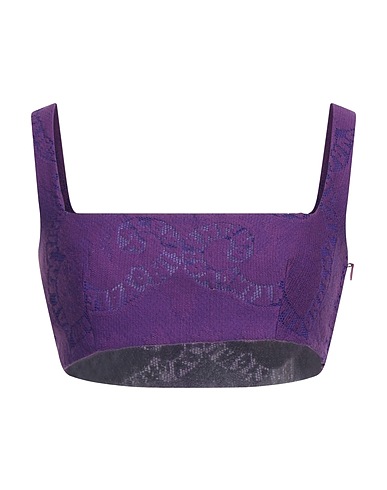 VALENTINO GARAVANI Top Purple 77% Cotton, 23% Polyamide, Silk