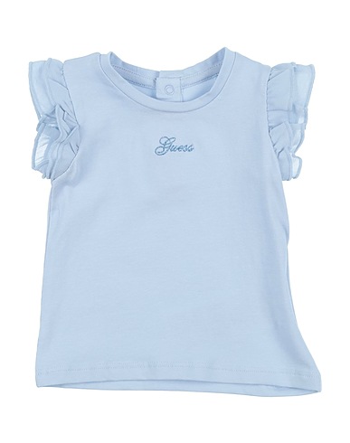 GUESS T-Shirt Himmelblau 95% Baumwolle, 5% Elastan, Polyester