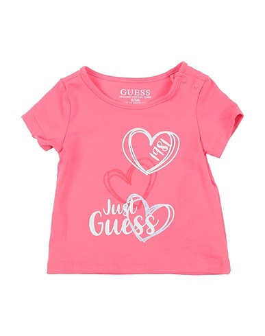 GUESS T-shirt Magenta 95% Cotton, 5% Elastane