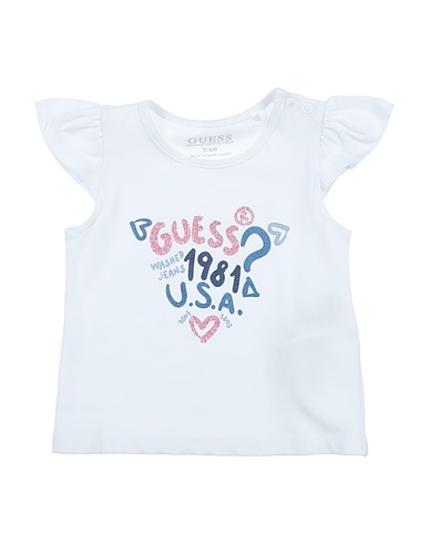 GUESS T-shirt Blanc 95% Coton, 5% Élasthanne