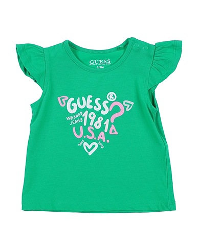 GUESS T-shirt Green 95% Cotton, 5% Elastane