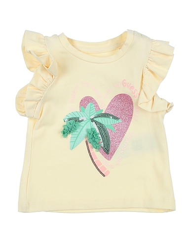 GUESS T-shirt Yellow 95% Cotton, 5% Elastane