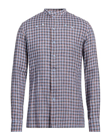 RAF SIMONS Checked shirt Sky blue 100% Linen
