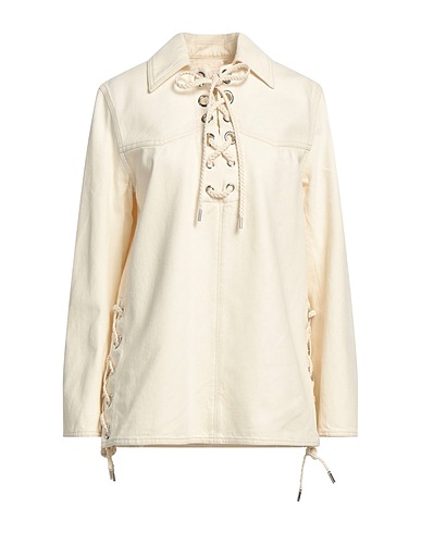 CHLOÉ Denim shirt Ivory 87% Cotton, 13% Hemp, Brass