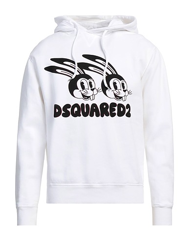 DSQUARED2 Hooded track jacket  White 100% Cotton