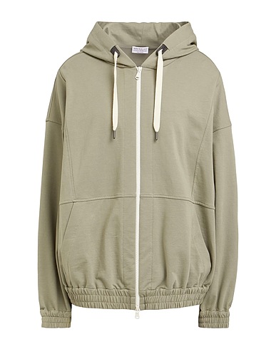 BRUNELLO CUCINELLI Hoodie Salbeigrün 98% Baumwolle, 2% Elastan, Ecobrass