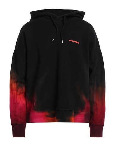 DSQUARED2 Hooded track jacket  Black 100% Cotton, Elastane