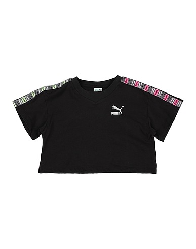 PUMA T-shirt Black 100% Cotton, Polyester