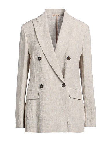 BRUNELLO CUCINELLI Blazer Grey 100% Linen, Ecobrass