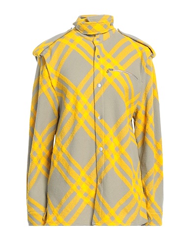 BURBERRY Camicia a quadri Giallo 62% Lana, 30% Lana di alpaca, 8% Poliammide