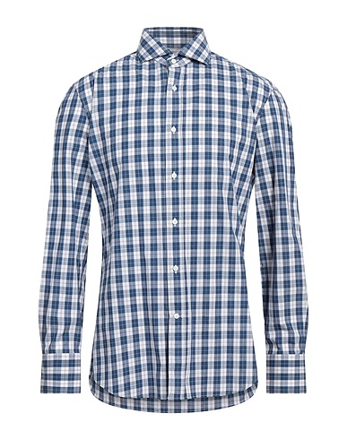 BRUNELLO CUCINELLI Checked shirt Navy blue 100% Cotton
