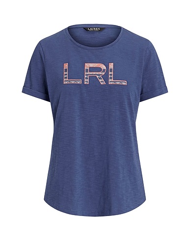 LAUREN RALPH LAUREN T-shirt  LOGO COTTON JERSEY TEE 
 Navy blue 100% Cotton