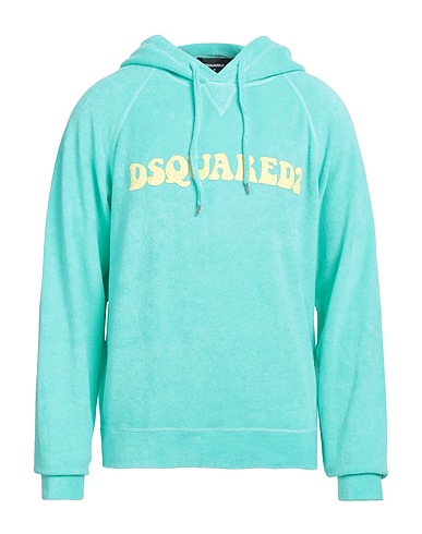DSQUARED2 Hooded track jacket  Turquoise 80% Cotton, 20% Polyamide