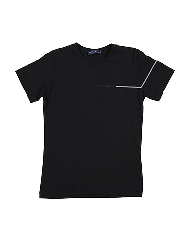 MANUELL & FRANK T-shirt Black 90% Cotton, 10% Elastane