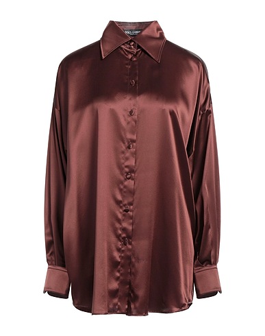 DOLCE&GABBANA Silk shirts & blouses Chocolate brown 100% Silk
