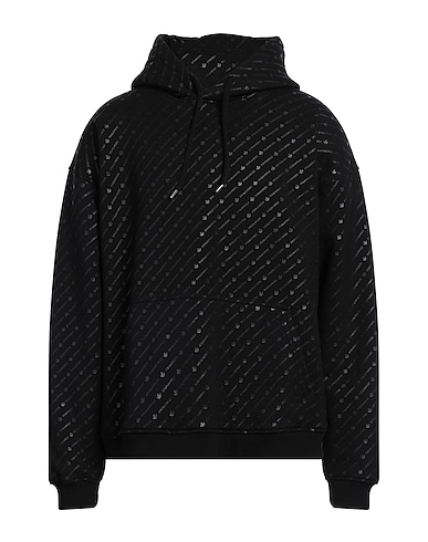 DSQUARED2 Hooded track jacket  Black 100% Cotton, Elastane