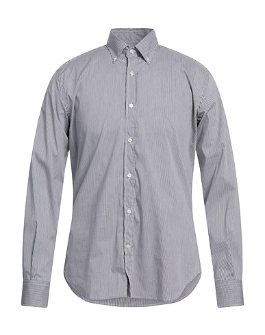 BROOKSFIELD Checked shirt Grey 75% Cotton, 22% Polyamide, 3% Elastane