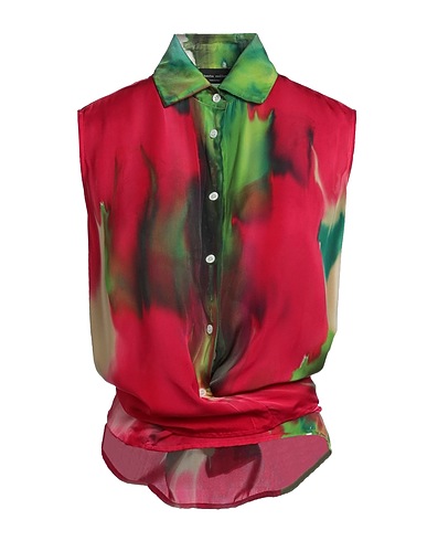 ROBERTO COLLINA Patterned shirts & blouses Garnet 100% Polyester