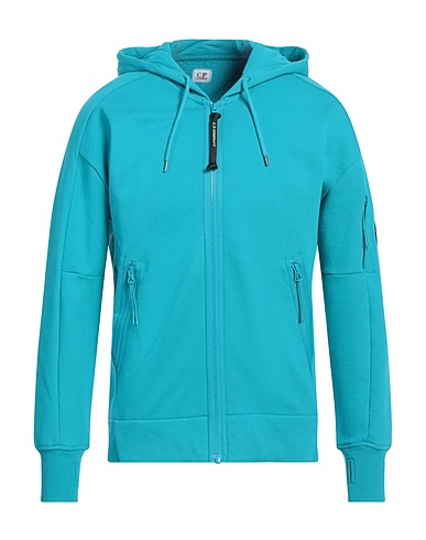 C.P. COMPANY Hooded track jacket  Turquoise 100% Cotton
