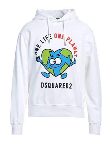DSQUARED2 Hoodie Weiß 100% Baumwolle, Elastan