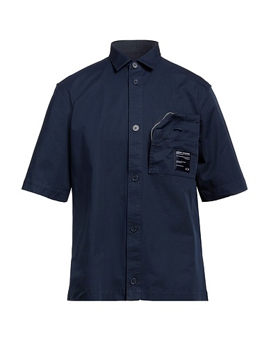 ARMANI EXCHANGE Shirts Midnight blue 57% Cotton, 40% Polyamide, 3% Elastane