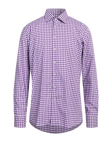 ETRO Checked shirt Purple 100% Cotton