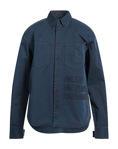 DSQUARED2 Shirts Navy 97% Cotton, 3% Elastane