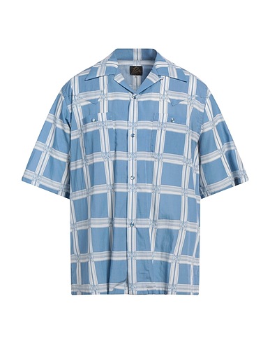 NEEDLES Checked shirt Light blue 60% Rayon, 40% Cotton