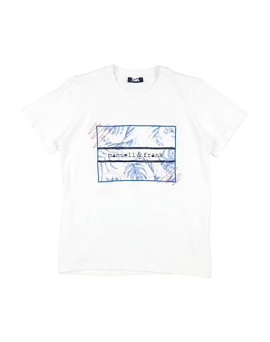 MANUELL & FRANK T-shirt BIANCO 90% Cotton, 10% Elastane