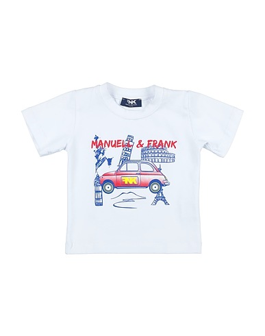 MANUELL & FRANK T-shirt White 90% Cotton, 10% Elastane
