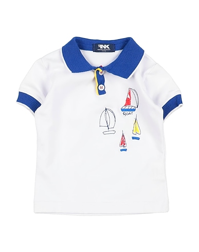 MANUELL & FRANK Polo shirt White 95% Cotton, 5% Elastane