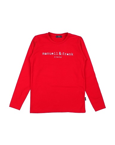 MANUELL & FRANK T-shirt Rosso 95% Cotone, 5% Elastan