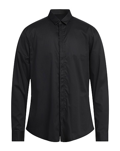 ARMANI EXCHANGE Solid color shirt Black 100% Cotton