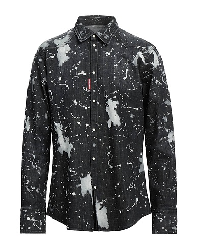 DSQUARED2 Denim shirt Black 98% Cotton, 2% Elastane