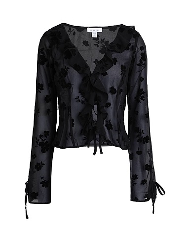 TOPSHOP Camicie e bluse a fiori Nero 100% Poliestere